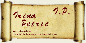 Irina Petrić vizit kartica